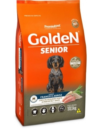 Ração Golden Fórmula Mini Bits Senior para Cães Adultos de Pequeno Porte Frango e Arroz 10,1Kg