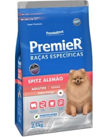 Ração PremieR Raças Específicas Spitz Alemão para Cães Adultos Frango 2,5Kg