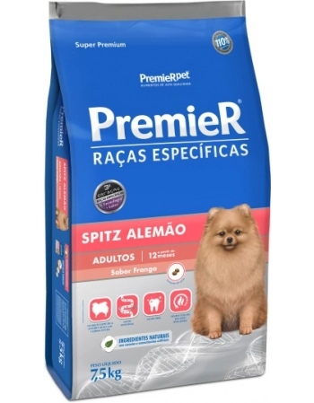 Ração PremieR Raças Específicas Spitz Alemão para Cães Adultos Frango 7,5Kg