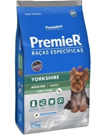 Ração PremieR Raças Específicas Yorkshire para Cães Adultos Frango 7,5Kg