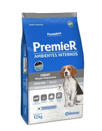 Ração PremieR Ambientes Internos Light para Cães Adultos Frango e Salmão 12Kg