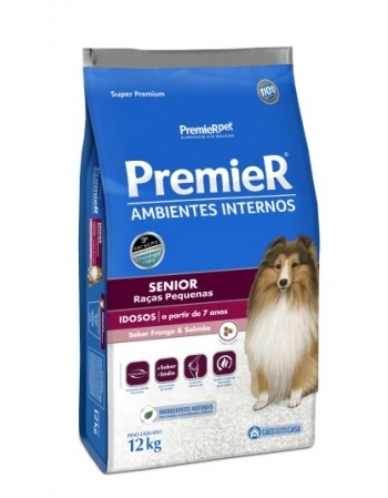 Ração PremieR Ambientes Internos para Cães Adultos Senior Frango e Salmão 12Kg