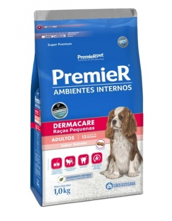 Ração PremieR Ambientes Internos para Cães Adultos de Raças Pequenas Dermacare 1Kg