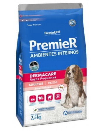 Ração PremieR Ambientes Internos para Cães Adultos de Raças Pequenas Dermacare 2,5Kg