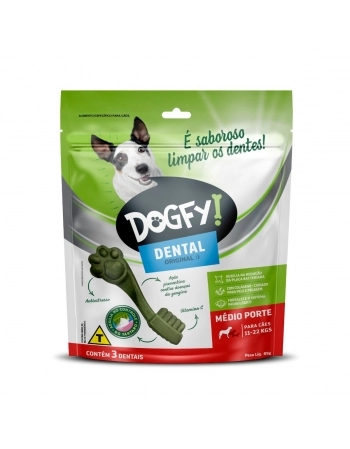 Snack Dental Original Médio com 3 Unidades 90g Dogfy