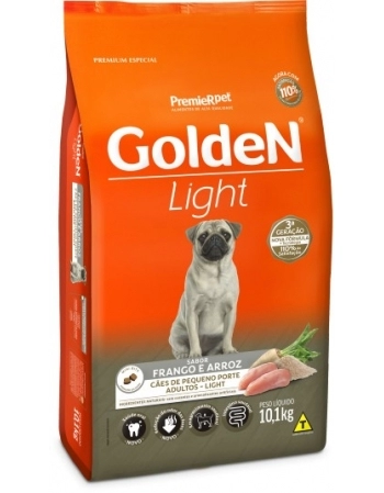 Ração Golden Fórmula Mini Bits Light para Cães Adultos de Pequeno Porte Frango e Arroz 10,1Kg