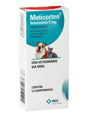 Anti-inflamatório MSD Meticorten Veterinário 10 Coprimidos 5mg