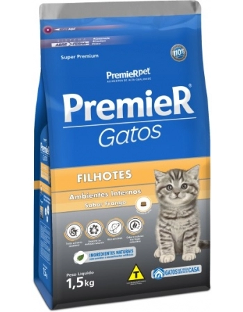 Ração PremieR Ambientes Internos para Gatos Filhotes Frango 1,5kg