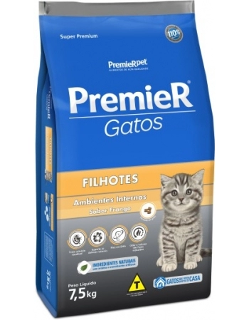 Ração PremieR Ambientes Internos para Gatos Filhotes Frango 7,5Kg