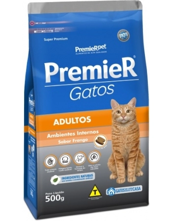 Ração PremieR Ambientes Internos para Gatos Adultos Frango 500g