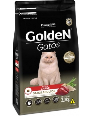 Ração Golden para Gatos Adultos Carne 3Kg