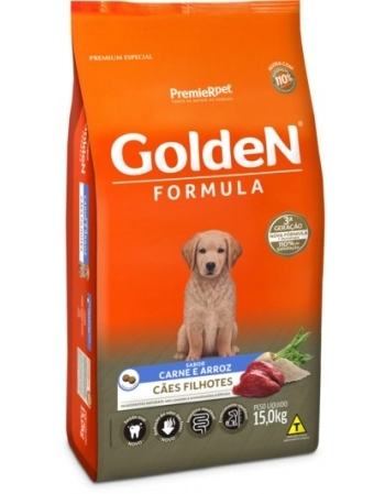 Ração Golden Fórmula para Cães Filhotes Carne e Arroz 15Kg