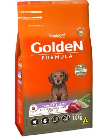 Ração Golden Fórmula Mini Bits Para Cães Filhotes Raças Pequenas Carne e Arroz 1Kg