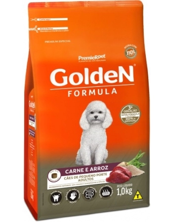 Ração Golden Fórmula Mini Bits para Cães Adultos Pequeno Porte Carne e Arroz 1kg