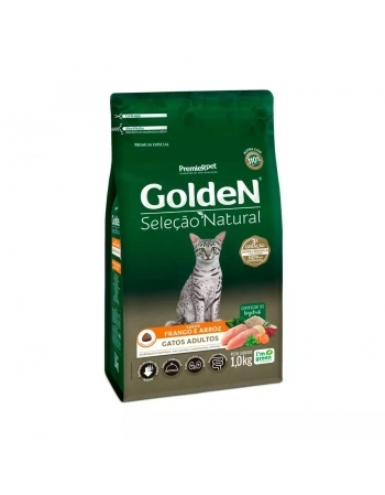 Ração Golden Seleção Natural para Gatos Adultos Frango 1Kg