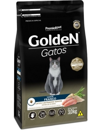 Ração Golden para Gatos Sênior Castrados Frango 3Kg