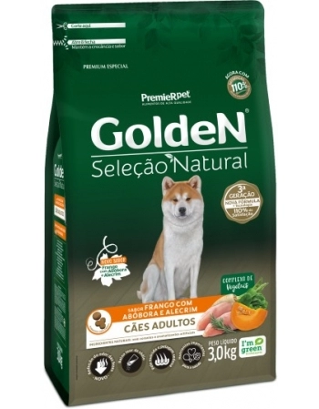 Ração Golden para Cães Adultos Seleção Natural Abóbora 3Kg