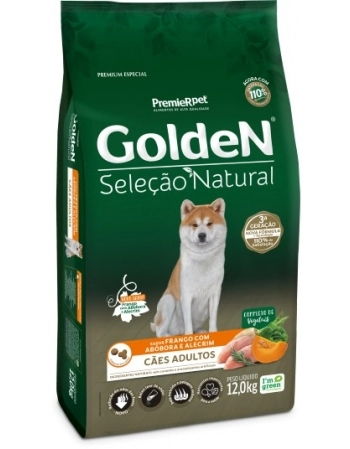 Ração Golden para Cães Adultos Seleção Natural Abóbora 12Kg