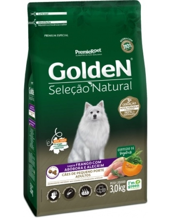 Ração Golden para Cães Adultos Raças Pequenas Seleção Natural Abóbora 3Kg