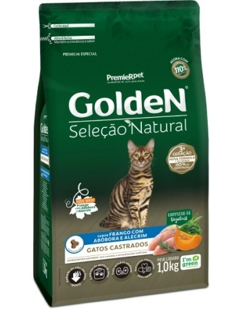 Ração Golden para Gatos Adultos Castrados Seleção Natural Abóbora 1Kg