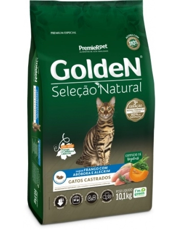 Ração Golden para Gatos Adultos Castrados Seleção Natural Abóbora 10,1Kg