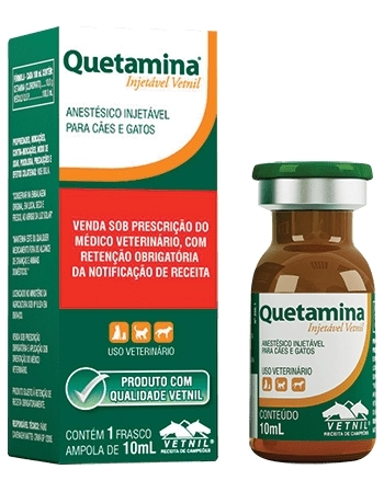 Anestésico Quetamina Injetável 10ml - Vetnil