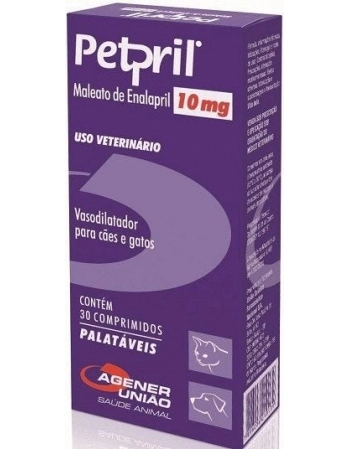 Vasodilatador Agener União Petpril 10mg para Cães e Gatos 30 Comprimidos