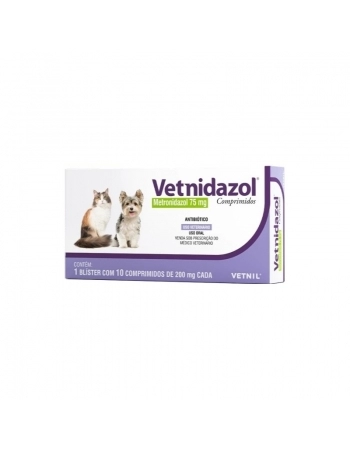 Antimicrobiano Vetnidazol Vetnil 75mg - 10 comprimidos