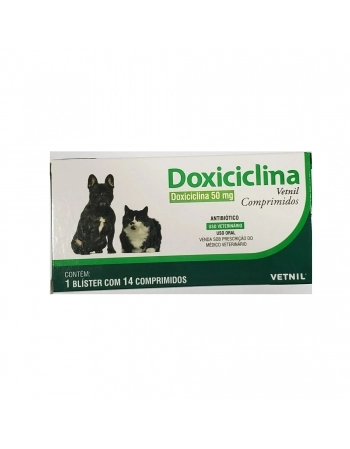 Antimicrobiano Doxiciclina 50mg 14 Comprimidos - Vetnil