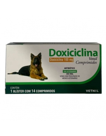 Antimicrobiano Doxiciclina 100mg 14 Comprimidos - Vetnil