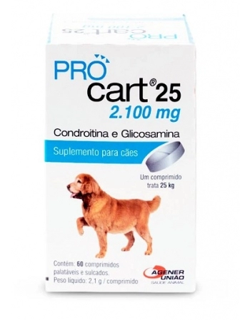 Suplemento Agener União Regenerador Articular Pro Cart 25 para Cães 60 Comprimidos