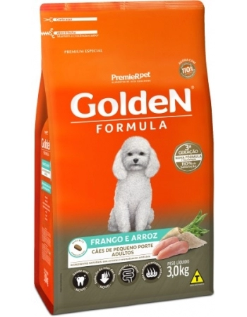 Ração Golden Fórmula Mini Bits para Cães Adultos de Pequeno Porte Frango e Arroz 3Kg