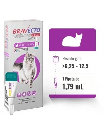 Antipulgas MSD Bravecto Transdermal Plus para Gatos de 6,25 a 12,5 Kg