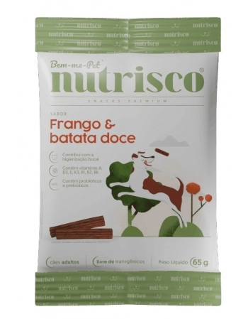 Snacks Nutrisco Frango e Batata Doce para Cães 65g