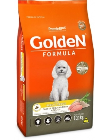 Ração Golden Fórmula para Cães Adultos de Porte Pequeno Peru e Arroz 10,1Kg