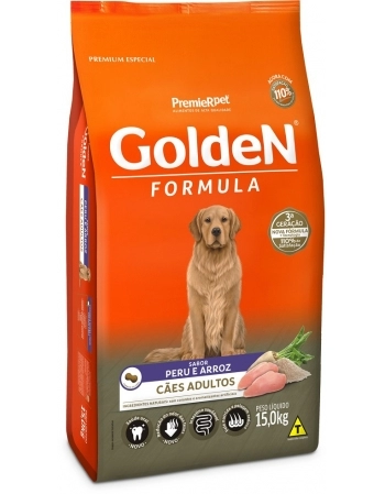 Ração Golden Fórmula para Cães Adultos Peru e Arroz 15kg