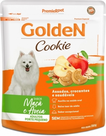 Biscoito GoldeN Cookie Para Cães Adultos de Porte Pequeno Maçã e Aveia 350g