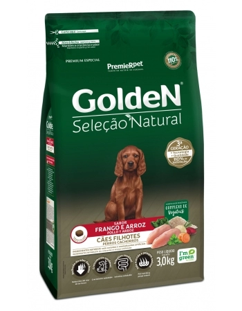 Ração Golden Seleção Natural para Cães Filhotes Frango 10,1Kg