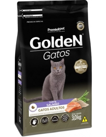 Ração Golden para Gatos Adultos Salmão 3Kg