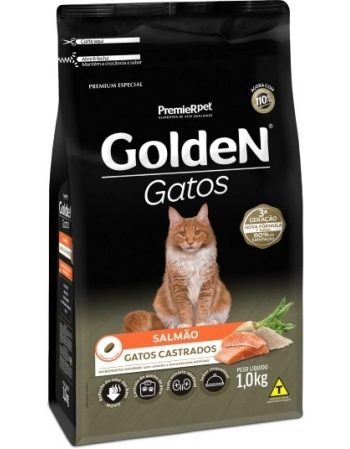 Ração Golden para Gatos Adultos Castrados Salmão 1Kg