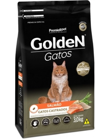 Ração Golden para Gatos Adultos Castrados Salmão 3Kg