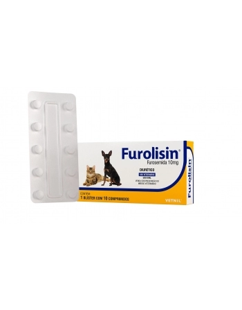 Diurético Furolisin 10mg 10 Comprimidos - Vetnil