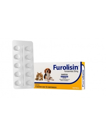 Diurético Furolisin 20mg 10 Comprimidos - Vetnil