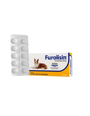 Diurético Furolisin 40mg 10 Comprimidos - Vetnil