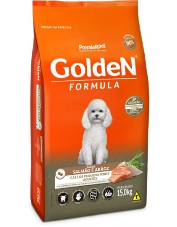 Ração Golden Fórmula Mini Bits para Cães Adultos de Pequeno Porte Salmão e Arroz 15Kg