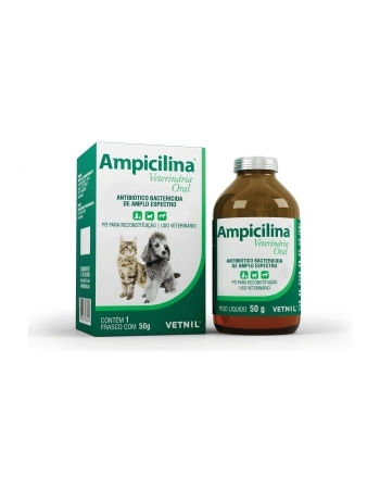 Antimicrobiano Ampicilina Oral Veterinário 50g - Vetnil