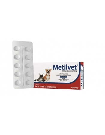 Anti-inflamatório Metilvet 10mg 10 Comprimidos - Vetnil