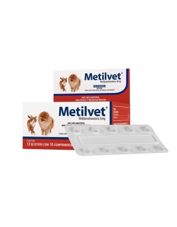 Anti-inflamatório Metilvet 5mg 10 Comprimidos - Vetnil