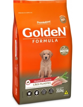 Ração Golden Fórmula para Cães Filhotes Frango e Arroz 20Kg