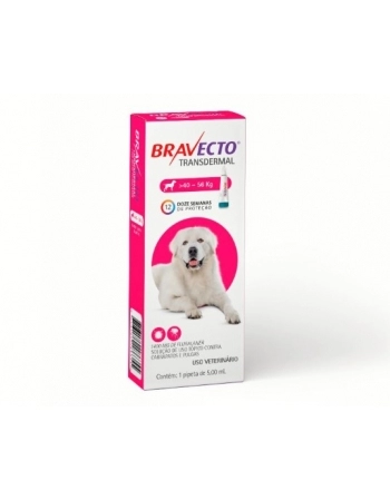 Antipulgas e Carrapatos Bravecto Transdermal MSD para Cães 40Kg a 56Kg 1400mg